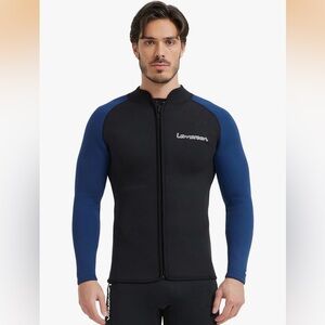Men’s Black and Blue Wetsuit Jacket